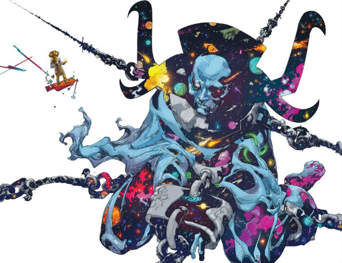 Eternity trong truyện tranh Marvel có tạo hình rất trừu tượng vì ông là đại diện cho không gian và thời gian trong Vũ trụ