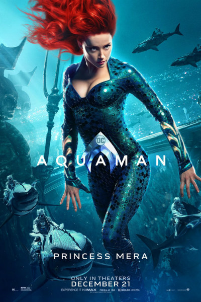 Amber Heard trong poster quảng bá của Aquaman. Ảnh: Warner Bros