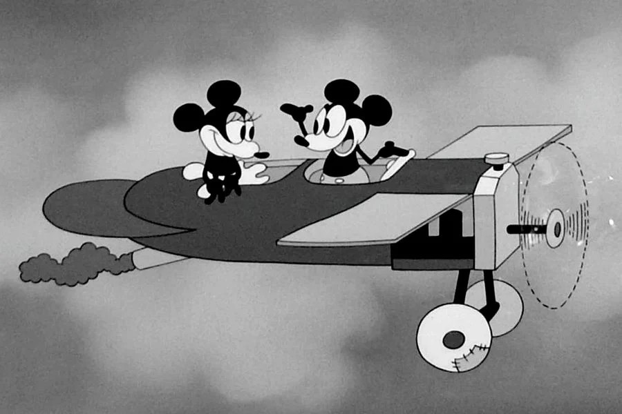 Plane Crazy chứa tạo hình của Mickey và chuột Minnie, cả hai sẽ mất khả năng bảo hộ từ đầu năm 2024 sắp tới