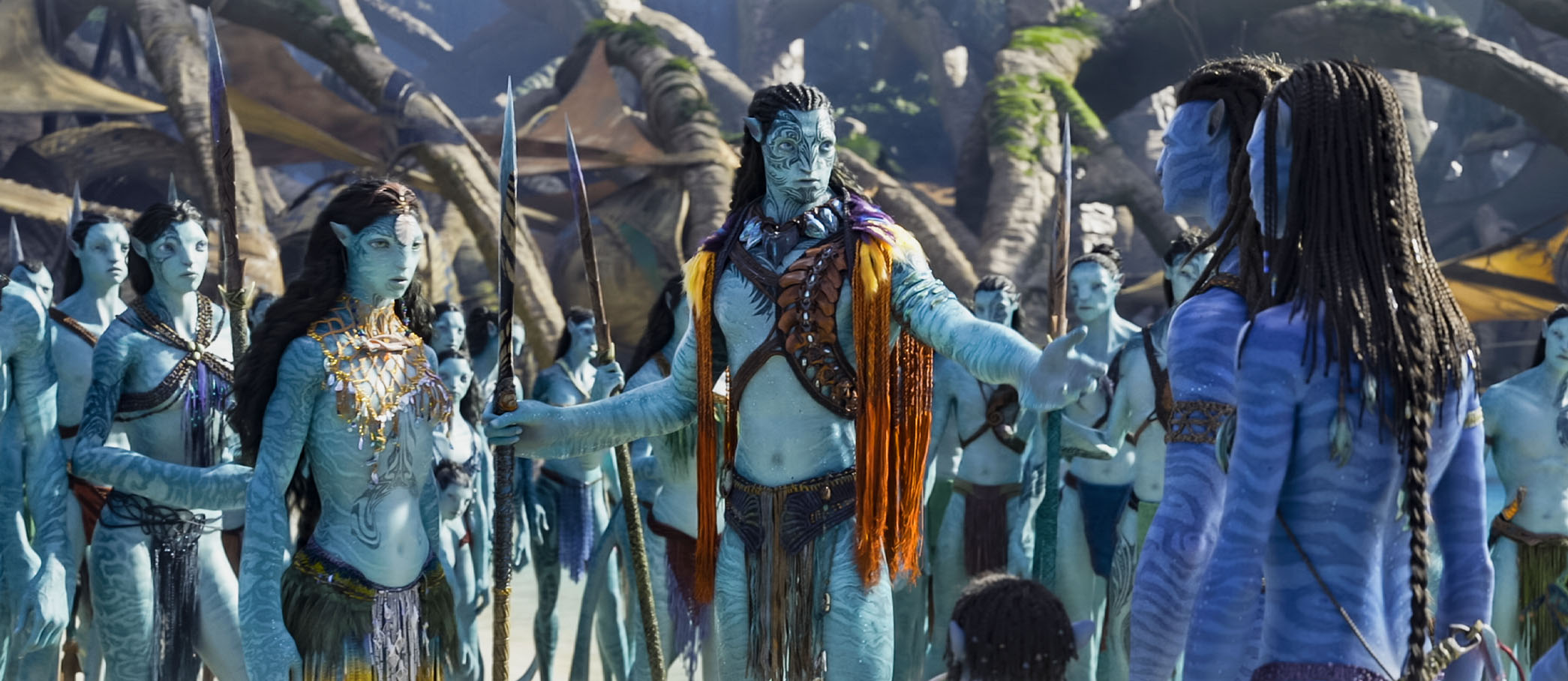 Hình ảnh độc quyền được đăng tải mới đây hé lộ cái nhìn rõ nét hơn về nhân và Tonowari trong Avatar: The Way of Water. Ảnh: Empire